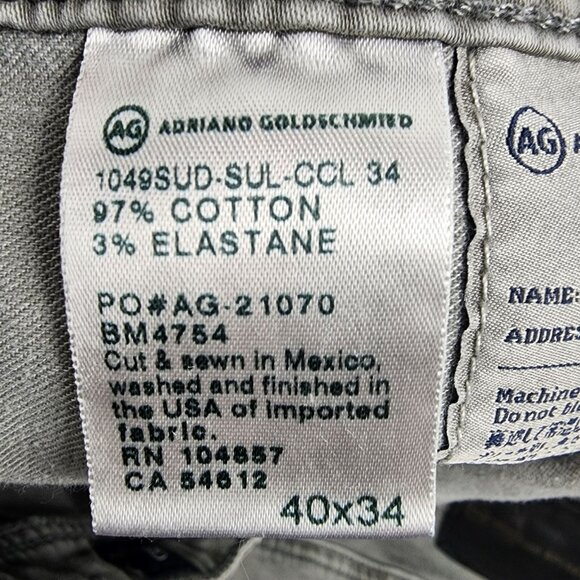 Adriano Goldschmied (AG) Jeans Mens 40x29 Gray The Protege Straight Leg - Picture 11 of 11